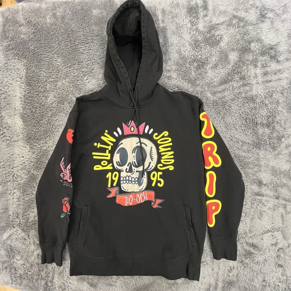 Vintage Iro-ochi Hoodie Mens 2XL Tiger Tokyo Streetwear 1995 Skull Festival